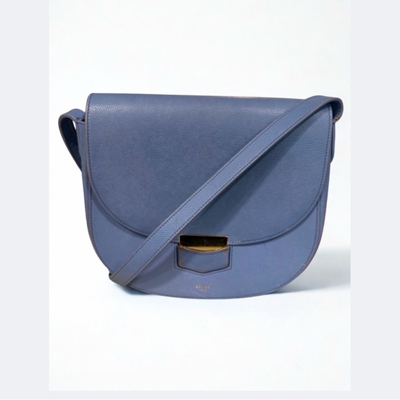 Handbags - Celine Blue Leather Trotteur Crossbody Bag